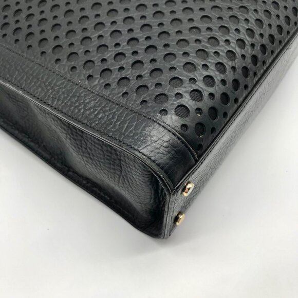 Kate Spade Black Pebbled Leather Lynne Bubbles Perforated Perri Lane Tote Bag - Picture 6 of 10